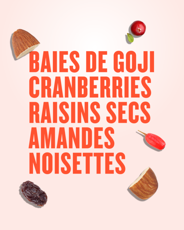 Goji berries cranberries almonds nut bar